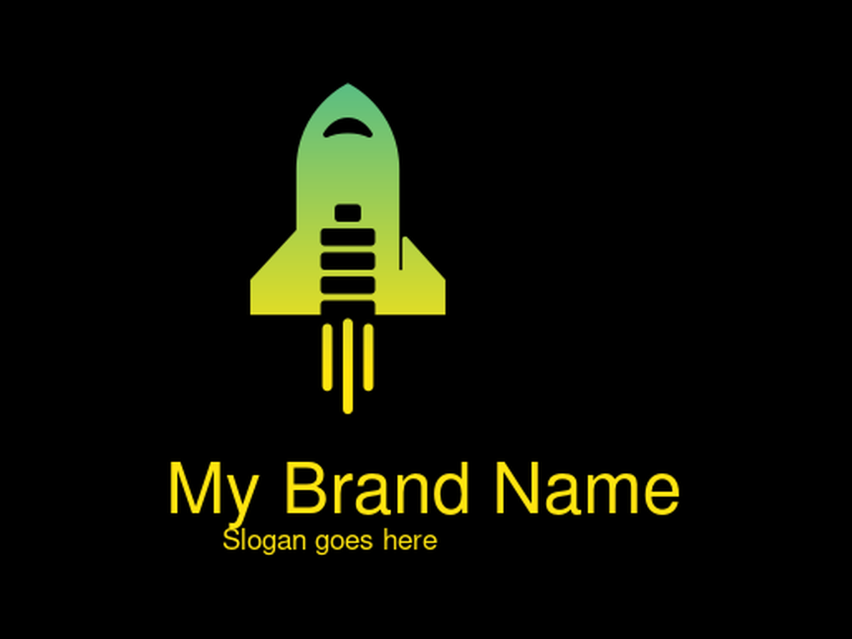 Vibrant Green and Yellow Rocket with Flames Symbol Logo Design for Innovative Space Exploration and Tech Startup Branding